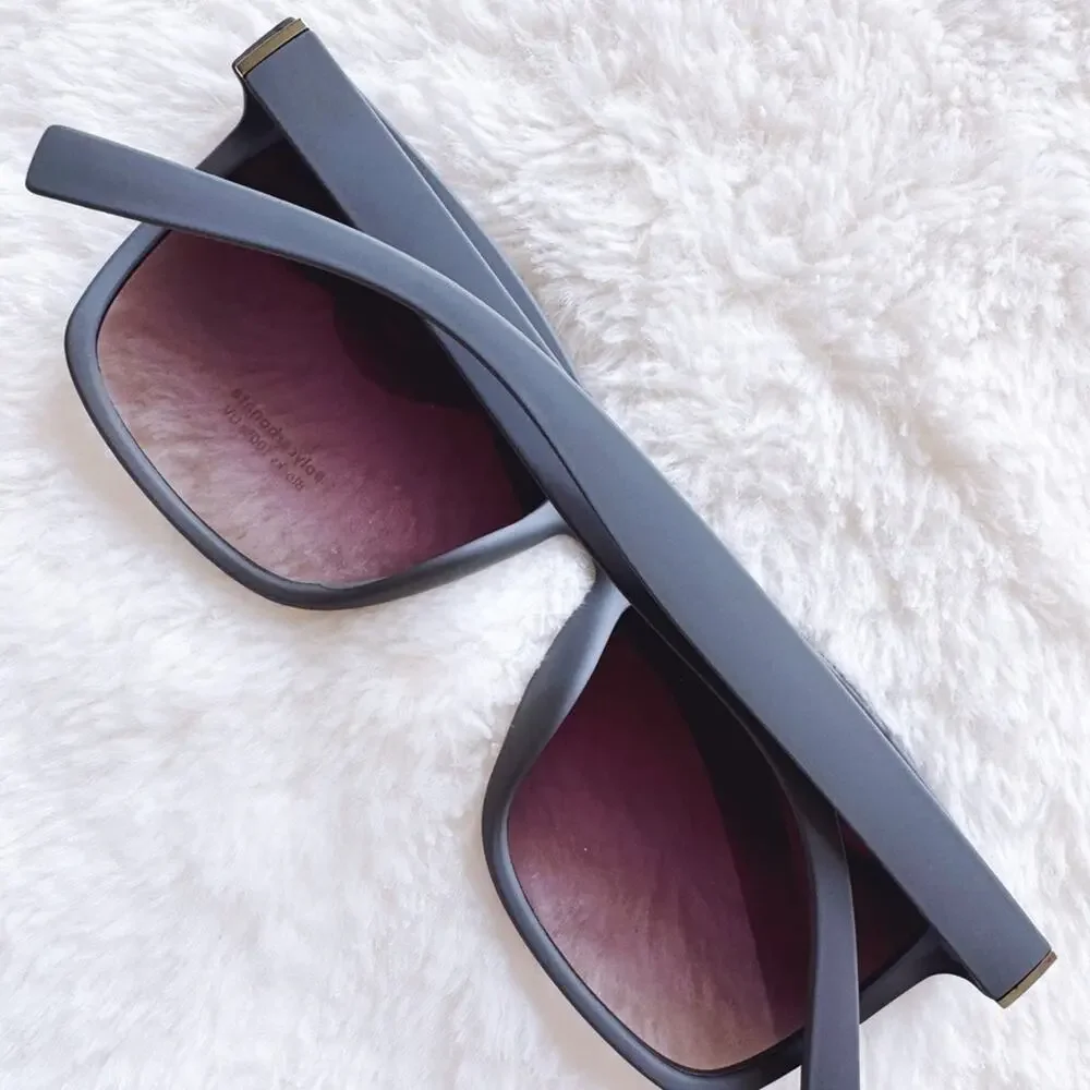 Ora Charcoal Angular Frame Sunglasses - Picture 10 of 11